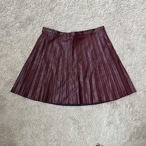 Faux leather pleated mini skirt